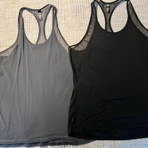 Victoria's Secret Sport Black and Gray Racerback Tank Tops